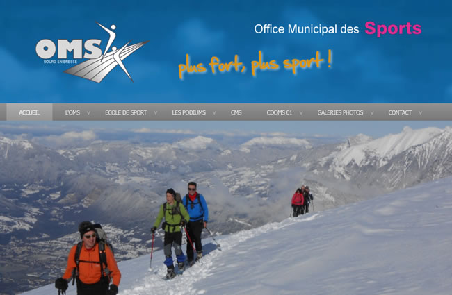 Réalisation site web Omsport Bourg en Bresse Réalisation site web Omsport Bourg en Bresse