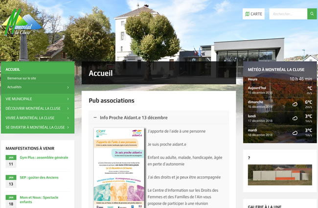 Réalisation site web Montreal-la-cluse dans l'Ain
